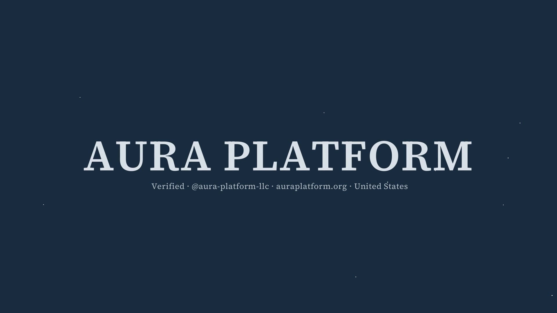The words Aura Platform cut in light, alone, with its verification beneath.